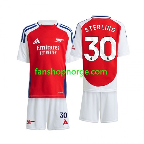 Billige Fotballdrakter Arsenal Sterling 30 Barn Hjemmedrakt 2024-2025 Kortermet