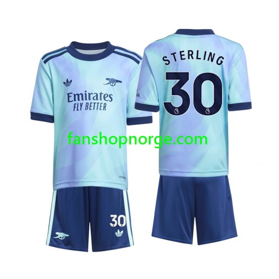 Billige Fotballdrakter Arsenal Sterling 30 Barn Tredjedrakt 2024-2025 Kortermet