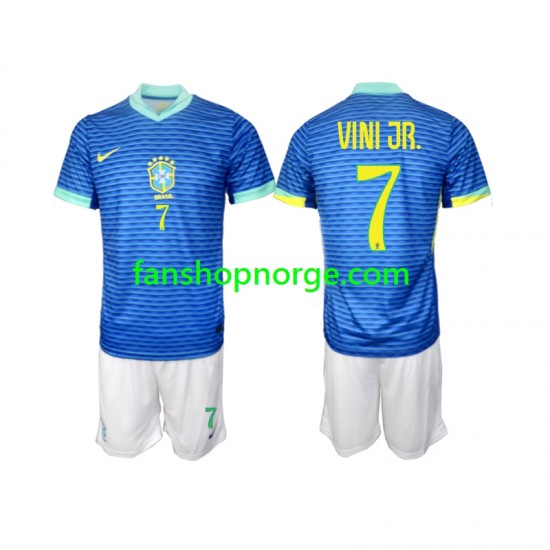 Billige Fotballdrakter Brasil VINI JR 7 Barn Bortedrakt 2024 Kortermet