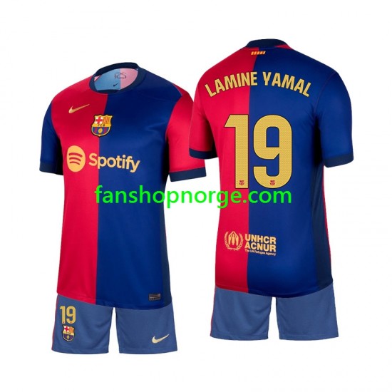 Billige Fotballdrakter FC Barcelona Lamine Yamal 19 Barn Hjemmedrakt 2024-2025 Kortermet
