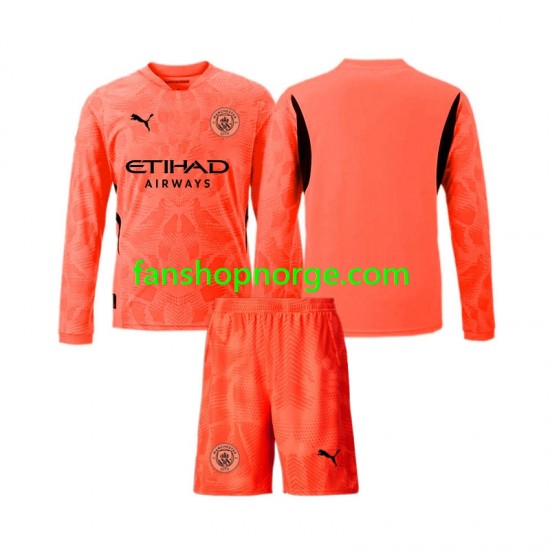 Billige Fotballdrakter Manchester City Keeper Barn Bortedrakt 2024-2025 Langermet