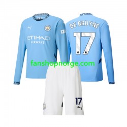 Billige Fotballdrakter Manchester City Kevin De Bruyne 17 Barn Hjemmedrakt 2024-2025 Langermet