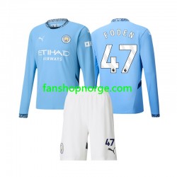 Billige Fotballdrakter Manchester City Phil Foden 47 Barn Hjemmedrakt 2024-2025 Langermet