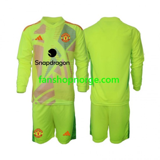 Billige Fotballdrakter Manchester United Keeper Barn Bortedrakt 2024-2025 Langermet