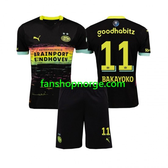 Billige Fotballdrakter PSV Eindhoven Johan Bakayoko 11 Barn Bortedrakt 2024-2025 Kortermet