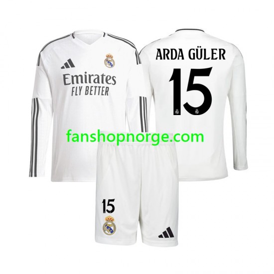 Billige Fotballdrakter Real Madrid Arda Guler 15 Barn Hjemmedrakt 2024-2025 Langermet