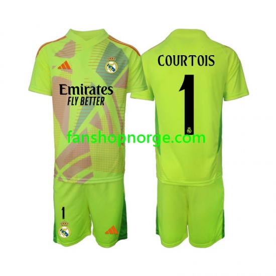 Billige Fotballdrakter Real Madrid COURTOIS 1 Keeper Barn Fjerdedrakt 2024-2025 Kortermet