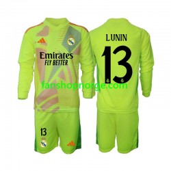 Billige Fotballdrakter Real Madrid Lunin 13 Keeper Barn Fjerdedrakt 2024-2025 Langermet