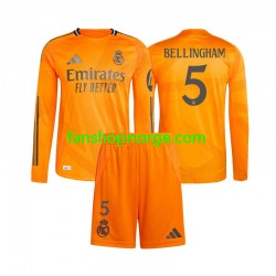 Billige Fotballdrakter Real Madrid Jude Bellingham 5 Barn Bortedrakt 2024-2025 Langermet