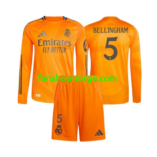 Billige Fotballdrakter Real Madrid Jude Bellingham 5 Barn Bortedrakt 2024-2025 Langermet