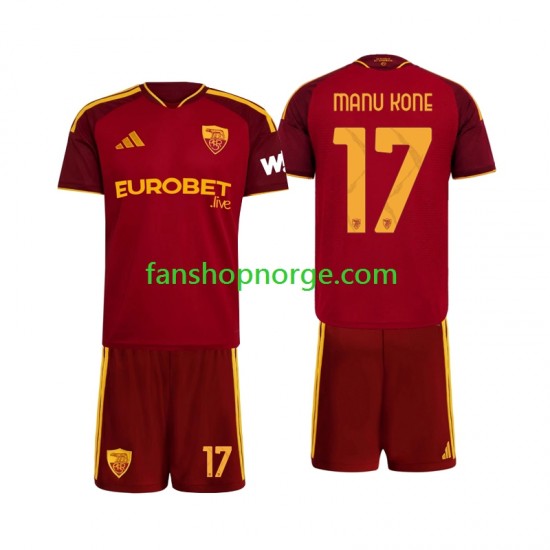 Billige Fotballdrakter Roma Manu Kone 17 Barn Hjemmedrakt 2026-2027 Kortermet