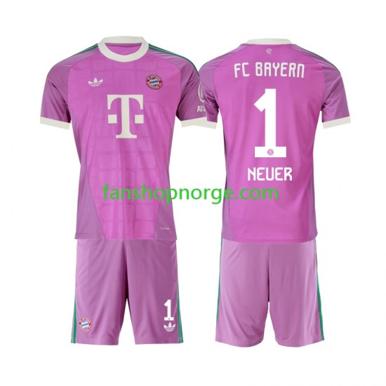 Billige Fotballdrakter FC Bayern München Manuel Neuer 1 Keeper Barn Tredjedrakt 2026-2027 Kortermet