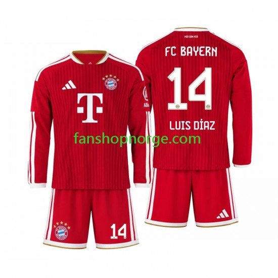 Billige Fotballdrakter FC Bayern München Luis Diaz 14 Barn Hjemmedrakt 2026-2027 Langermet