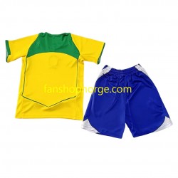 Billige Fotballdrakter Brasil Retro Barn Hjemmedrakt 2004 Kortermet