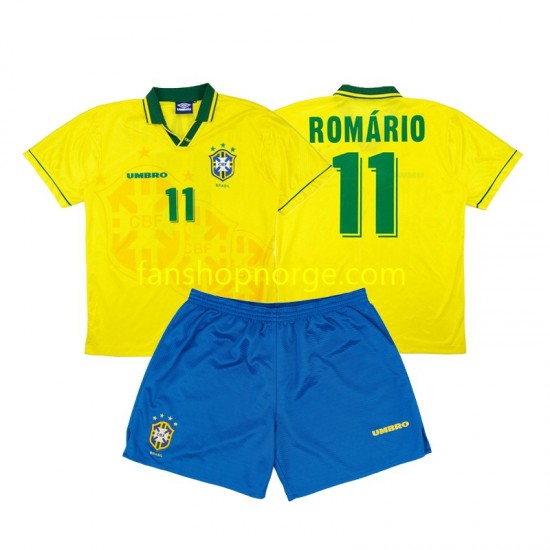 Billige Fotballdrakter Brasil Romario 11 Retro Barn Hjemmedrakt 1994 Kortermet