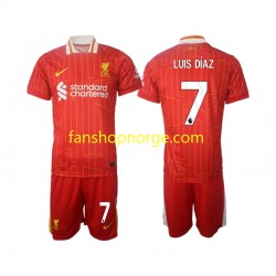 Billige Fotballdrakter Liverpool Luis Diaz 7 Barn Hjemmedrakt 2024-2025 Kortermet