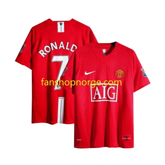 Billige Fotballdrakter Manchester United Cristiano Ronaldo 7 Champion League 2007 Retro Herre Hjemmedrakt Kortermet