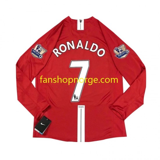 Billige Fotballdrakter Manchester United Cristiano Ronaldo 7 2007 Retro Herre Hjemmedrakt Langermet