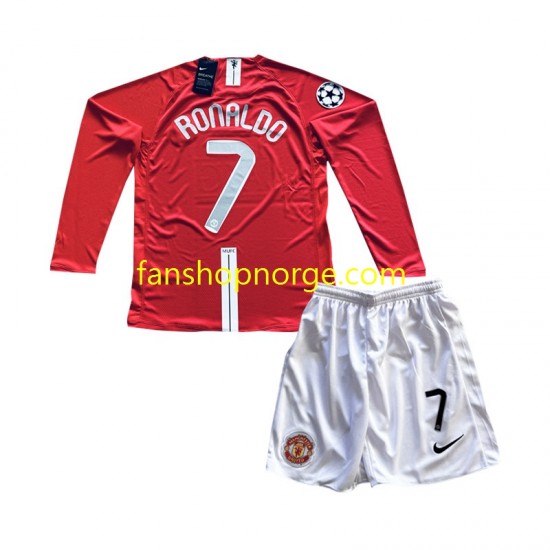 Billige Fotballdrakter Manchester United Cristiano Ronaldo 7 Champion League 2007 Retro Barn Hjemmedrakt Langermet