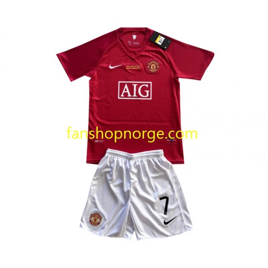 Billige Fotballdrakter Manchester United Cristiano Ronaldo 7 Champion League 2007 Retro Barn Hjemmedrakt Kortermet