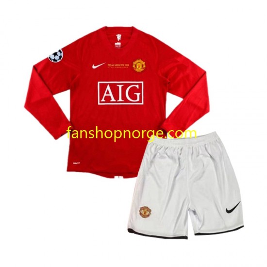 Billige Fotballdrakter Manchester United Champion League 2007 Retro Barn Hjemmedrakt Langermet