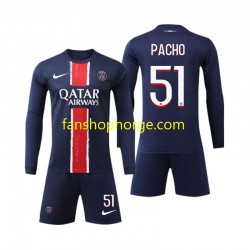 Billige Fotballdrakter Paris Saint-Germain Pacho 51 Barn Hjemmedrakt 2024-2025 Langermet