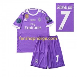 Billige Fotballdrakter Real Madrid Cristiano Ronaldo 7 2016 Retro Barn Bortedrakt Kortermet