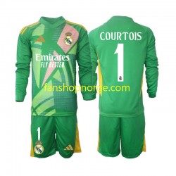 Billige Fotballdrakter Real Madrid Thibaut Courtois 1 Keeper Barn Tredjedrakt 2024-2025 Langermet