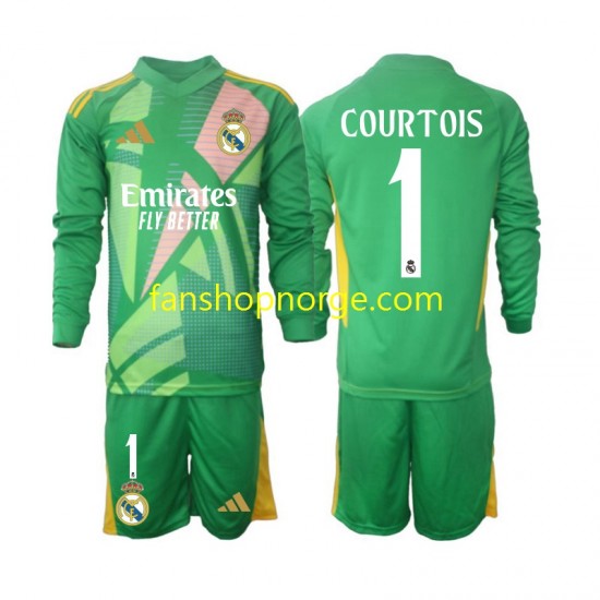 Billige Fotballdrakter Real Madrid Thibaut Courtois 1 Keeper Barn Tredjedrakt 2024-2025 Langermet