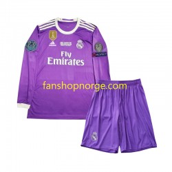 Billige Fotballdrakter Real Madrid 2016 Retro Barn Bortedrakt Langermet