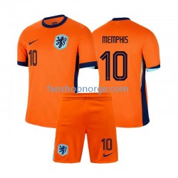 Billige Fotballdrakter Nederland Memphis Depay 10 Barn Hjemmedrakt Euro 2024 Kortermet