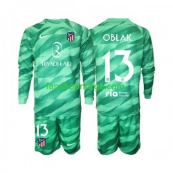 Billige Fotballdrakter Atlético Madrid Jan Oblak 13 Green color Keeper Barn Bortedrakt 2023-2024 Langermet