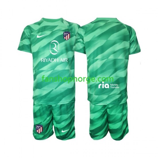 Billige Fotballdrakter Atlético Madrid Green color Keeper Barn Bortedrakt 2023-2024 Kortermet