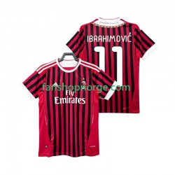 Billige Fotballdrakter AC Milan Ibrahimović Zlatan 11 2012 Retro Herre Hjemmedrakt 2011 Kortermet