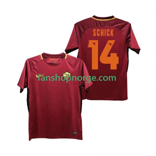 Billige Fotballdrakter Roma SCHICK 14 2017-2018 Retro Herre Hjemmedrakt Kortermet
