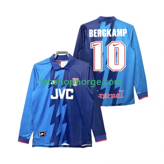Billige Fotballdrakter Arsenal Bergkamp 10 1995 1996 Retro Herre Bortedrakt Langermet