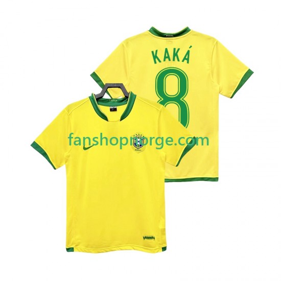 Billige Fotballdrakter Brasil KAKA 8 Retro Herre Hjemmedrakt 2006 Kortermet
