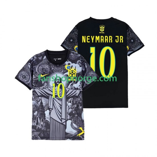 Billige Fotballdrakter Brasil Neymar JR 10 Cheist the Redeemer Herre Hjemmedrakt 2024 Kortermet