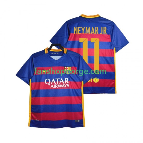Billige Fotballdrakter FC Barcelona Neymar JR 11 2015-2016 Retro Herre Hjemmedrakt Kortermet