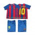 Billige Fotballdrakter FC Barcelona RONALDINHO 10 Retro Barn Hjemmedrakt 2004 Kortermet