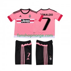 Billige Fotballdrakter Juventus Cristiano RONALDO 7 2015 2016 Retro Barn Bortedrakt Kortermet