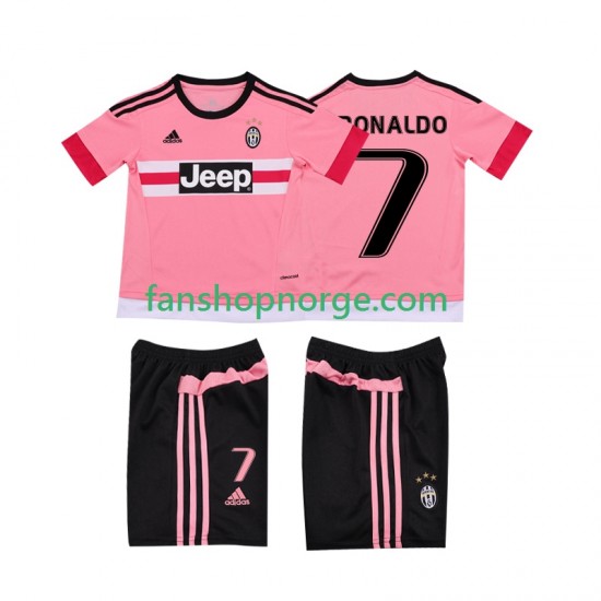 Billige Fotballdrakter Juventus Cristiano RONALDO 7 2015 2016 Retro Barn Bortedrakt Kortermet