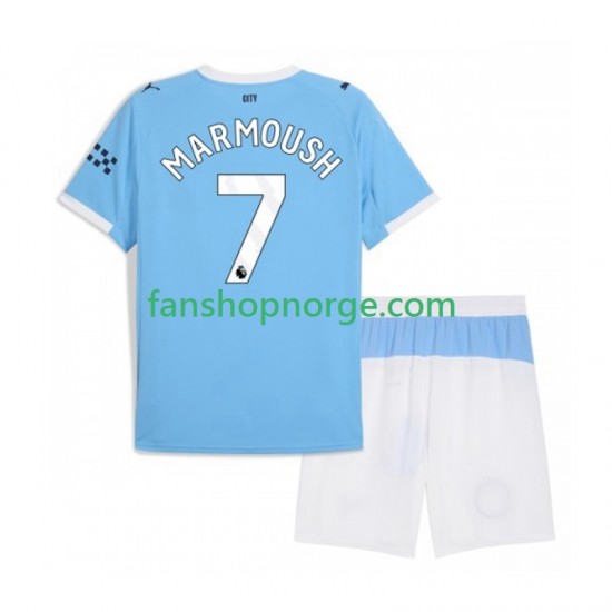 Billige Fotballdrakter Manchester City Omar Marmoush 7 Barn Hjemmedrakt 2025-2026 Kortermet