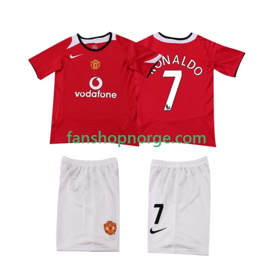 Billige Fotballdrakter Manchester United Cristiano Ronaldo 7 Retro Barn Hjemmedrakt 2004 2006 Kortermet