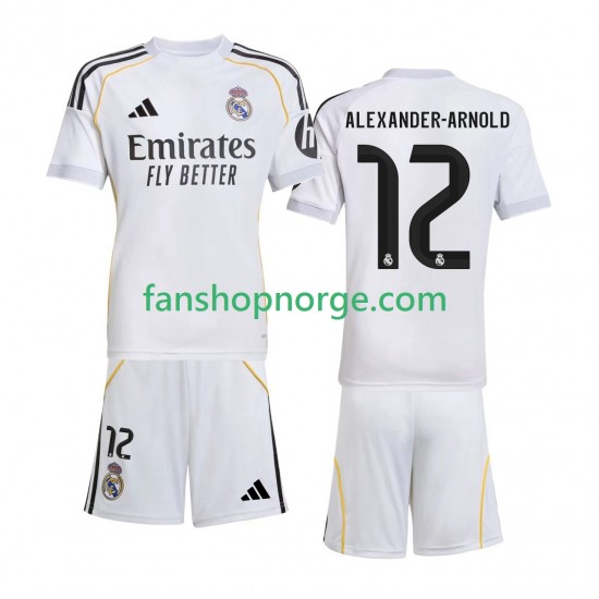 Billige Fotballdrakter Real Madrid Alexander-Arnold 12 Barn Hjemmedrakt 2025-2026 Kortermet
