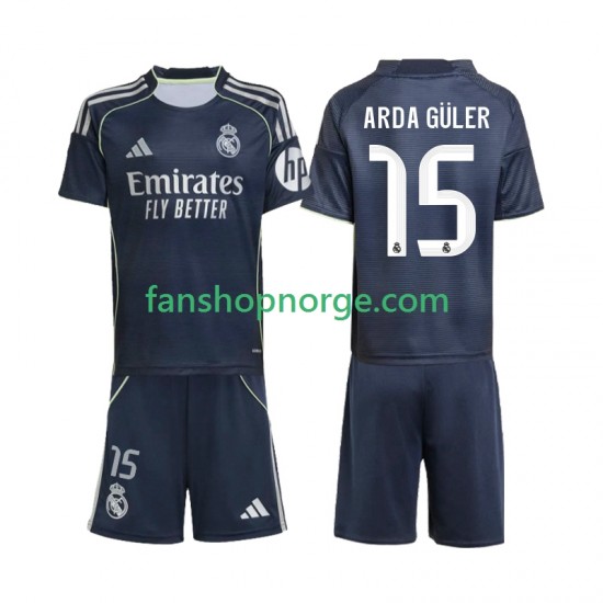 Billige Fotballdrakter Real Madrid Arda Guler 15 Barn Bortedrakt 2025-2026 Kortermet