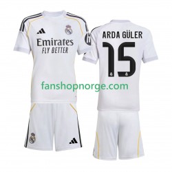 Billige Fotballdrakter Real Madrid Arda Guler 15 Barn Hjemmedrakt 2025-2026 Kortermet