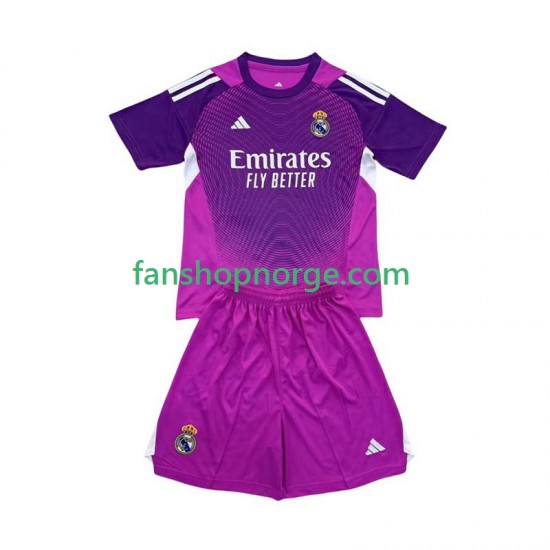 Billige Fotballdrakter Real Madrid Keeper Barn Bortedrakt 2025-2026 Kortermet