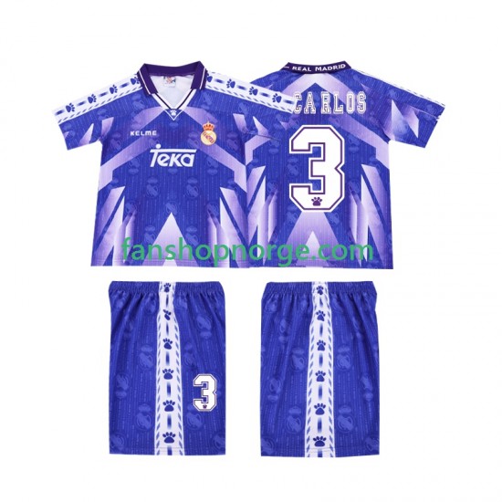 Billige Fotballdrakter Real Madrid R CARLOS 3 1996-1997 Retro Barn Bortedrakt Kortermet