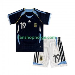 Billige Fotballdrakter Argentina Lionel Messi 19 Retro Barn Bortedrakt 2006 Kortermet
